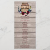 Royal Ivory Floral Burgundy Wedding Programme Programmakaart (Achterkant)