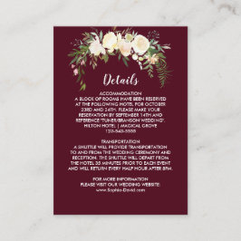 Royal Ivory Floral Crest Burgundy Insert Kaart