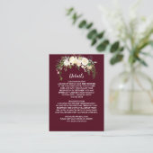 Royal Ivory Floral Crest Burgundy Insert Kaart (Staand voorkant)