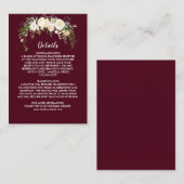 Royal Ivory Floral Crest Burgundy Insert Kaart (Voorkant / Achterkant)