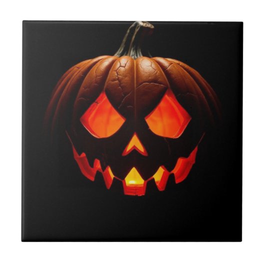 Royal Jack-O-Lantern Halloween Ceramic Tile Tegeltje (Voorkant)