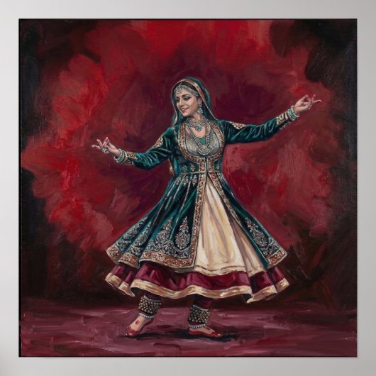 Royal Kathak Mudra Classical Dance Heritage Art Poster (Voorkant)