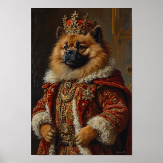 Royal Keeshond Portrait Poster (Voorkant)