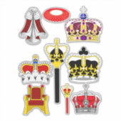 Royal King Queen Crowns Scepters cartoon Clipart Sticker (Voorkant)