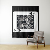 Royal King & Queen of Hearts Skulls & Rozen Wandkleed (In situ)