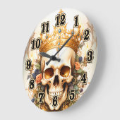 Royal King Skull Wall Clock Grote Klok (Hoek)