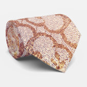 Royal Lace Blush Pink Gold Metallic White Stropdas (Opgerold)