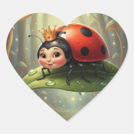 Royal Ladybug in a Leafy Dream Hart Sticker
