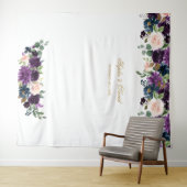 Royal Lavender Pink Blue Floral Foto Booth Wandkleed (In Situ (horizontaal))