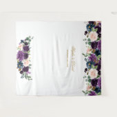 Royal Lavender Pink Blue Floral Foto Booth Wandkleed (Voorkant (horizontaal))