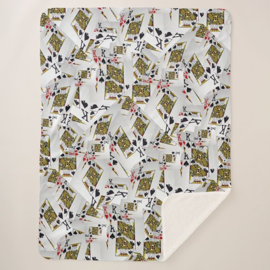 Royal Layer: een stapel van Kings Poker Cards Sherpa Deken (Voorkant)