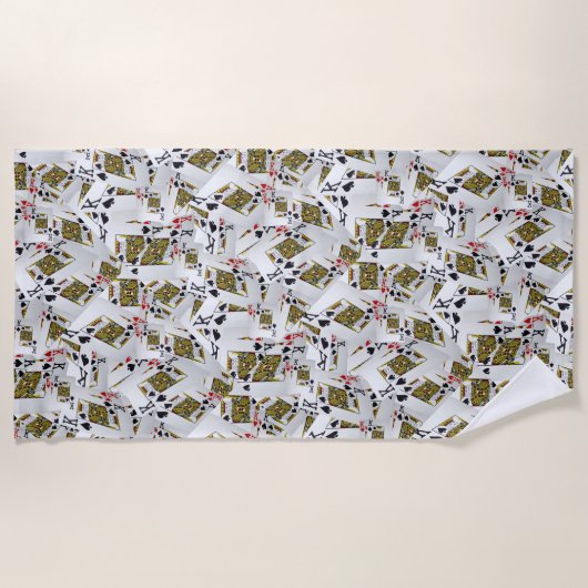 Royal Layer: een stapel van Kings Poker Cards Strandlaken (Voorkant)