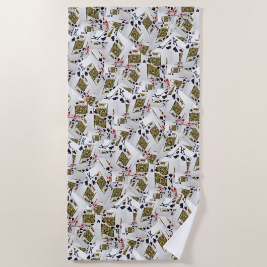 Royal Layer: een stapel van Kings Poker Cards Strandlaken (Voorkant)