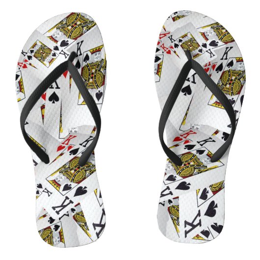 Royal Layer: een stapel van Kings Poker Cards Teenslippers (Voetbed)