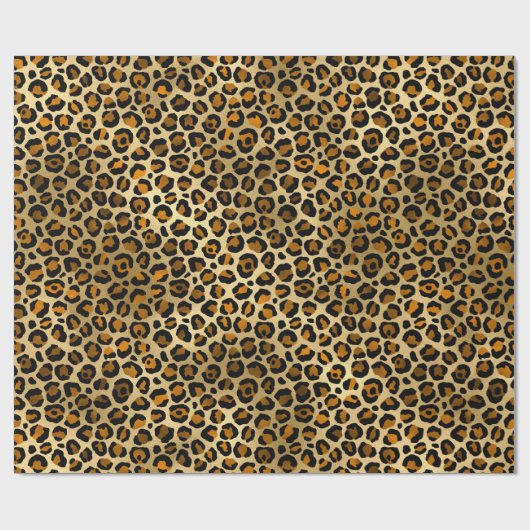 Royal Leopard Goud Zwart Oerwoud Patroon Cadeaupapier (Vlak)