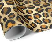 Royal Leopard Goud Zwart Oerwoud Patroon Cadeaupapier (Rol Hoek)