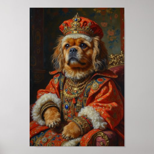 Royal Lhasa Apso Portrait Poster (Voorkant)