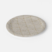 Royal Linnen Gouden Franse Trim Elegant Fun Papieren Bordje (Gekanteld)