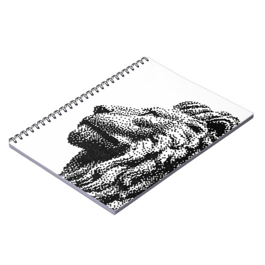 Royal Lion C64 Style Hand-Drawn Pixel Art Notitieboek (Linkerzijde)