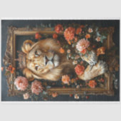 Royal Lion King Crown Floral Lijst Decoupage Tissuepapier (Voorkant)