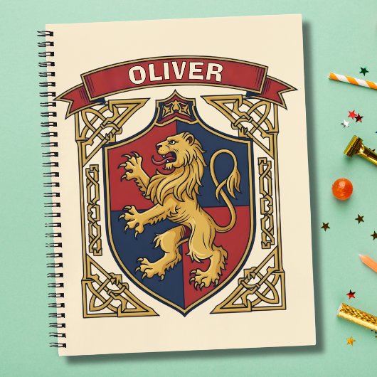 Royal Lion Rampant Coat of Arms Celtic Knotwork Notitieboek