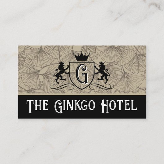 Royal Lions Crest |  ginkgopatroon Visitekaartje (Voorkant)