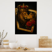 Royal Lions — Majestic King & Queen Artwork Poster (Keuken)