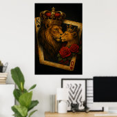 Royal Lions — Majestic King & Queen Artwork Poster (Thuiskantoor)