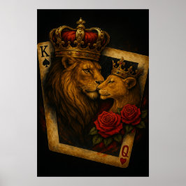 Royal Lions — Majestic King & Queen Artwork Poster