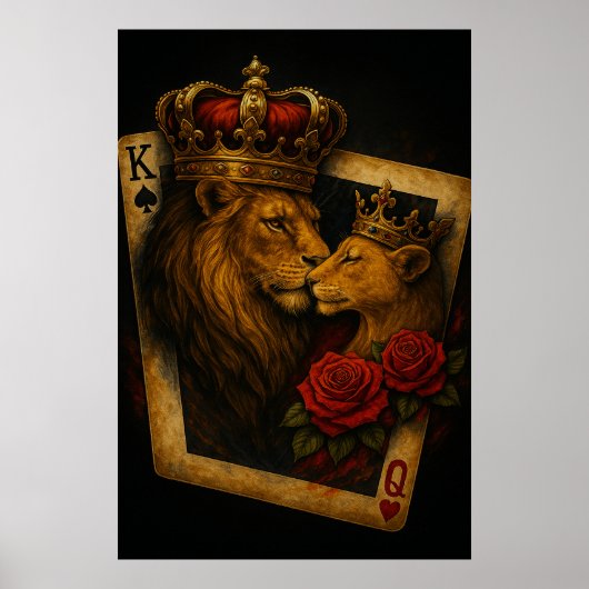 Royal Lions — Majestic King & Queen Artwork Poster (Voorkant)