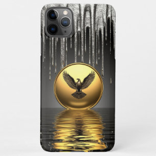 🦅 Royal Liquid Gouden Adelaar Metallic Drip Luxe iPhone 11Pro Max Hoesje