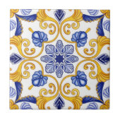 Royal Lisbon Scrollwork Elegant Portuguese Blue Tegeltje (Voorkant)