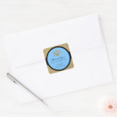 Royal Little Prince Baby shower Blue Boy Vierkante Sticker (Envelop)
