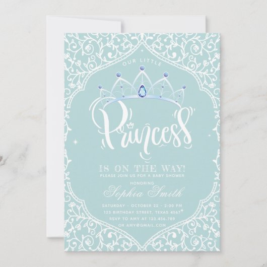 Royal Little Princess Baby shower sierlijk Kaart (Voorkant)