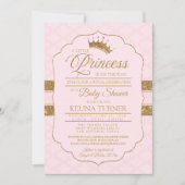 Royal Little Princess Blush Baby shower Invitation Kaart (Voorkant)