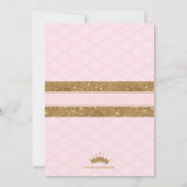 Royal Little Princess Blush Baby shower Invitation Kaart (Achterkant)