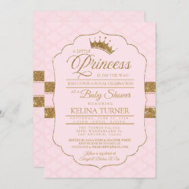 Royal Little Princess Blush Baby shower Invitation Kaart