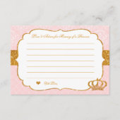 Royal Little Princess Pink en Gold Advice Kaart (Voorkant)