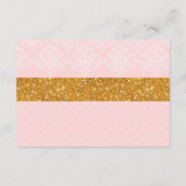 Royal Little Princess Pink en Gold Advice Kaart (Achterkant)