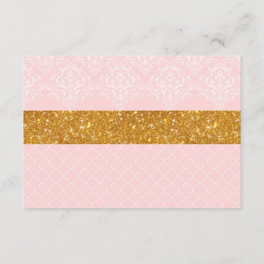 Royal Little Princess Pink en Gold Advice Kaart (Achterkant)
