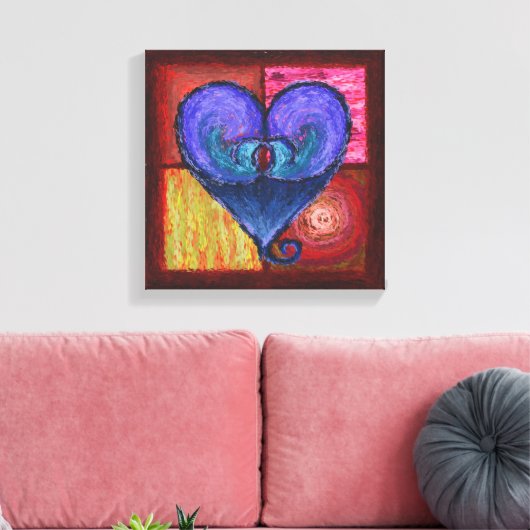 Royal Lustrous Heart Wrapped Canvas (Insitu (Woonkamer))
