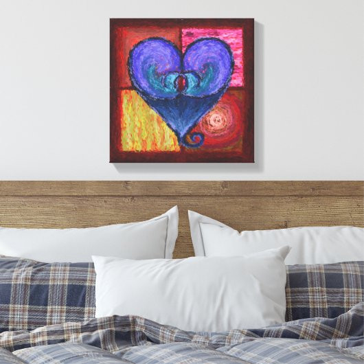 Royal Lustrous Heart Wrapped Canvas (Insitu (Slaapkamer))