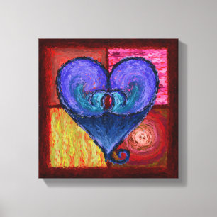 Royal Lustrous Heart Wrapped Canvas Afdruk