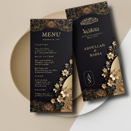 Royal & Luxe Gouden Bloemen Islamitische bruiloft Menu
