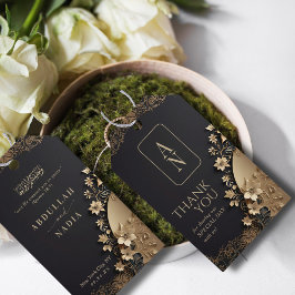 Royal & Luxe Gouden Bloemen Islamitische Dank u Cadeaulabel