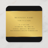 Royal Luxury Gold Round Abstract & Agate Monogram Vierkante Visitekaartje (Achterkant)