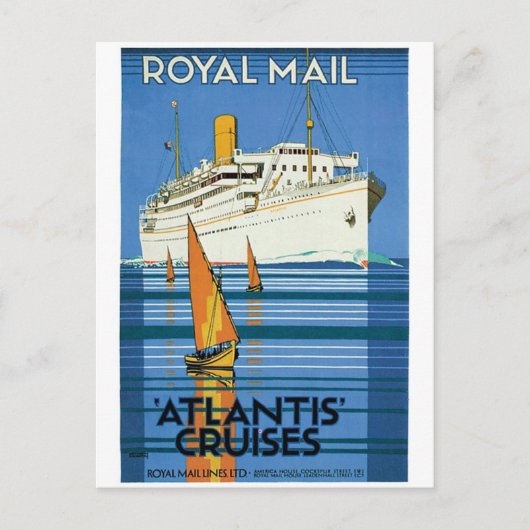 Royal Mail "Atlantis Cruises" Briefkaart (Voorkant)