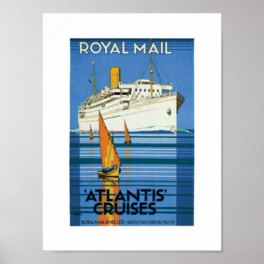 Royal Mail "Atlantis Cruises" Poster (Voorkant)