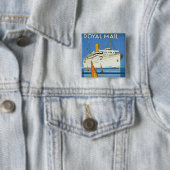 Royal Mail "Atlantis Cruises" Vierkante Button 5,1 Cm (In situ)