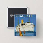 Royal Mail "Atlantis Cruises" Vierkante Button 5,1 Cm (Voorkant /achterkant)